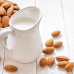 Almonds and a glass of Kefir