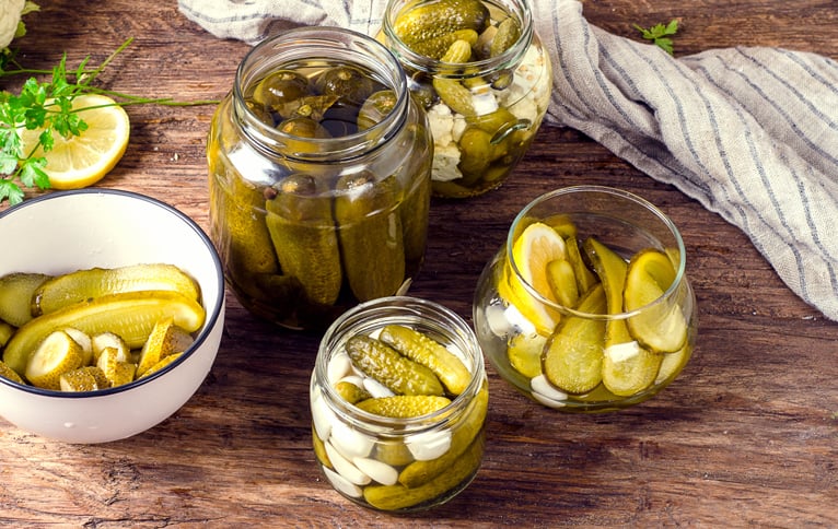 Marinated cucumbers gherkins