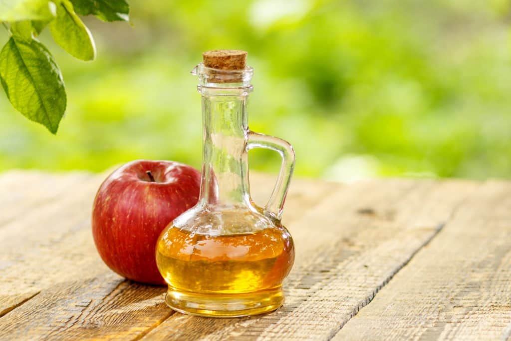 Apple Vinegar In Glass Bottle