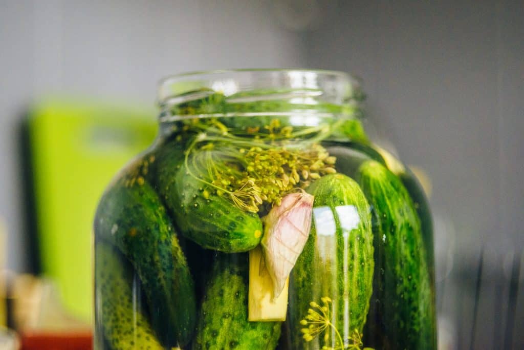 cucumbers in a jar