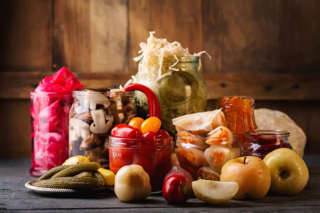 Fermentation vegetables in a jars